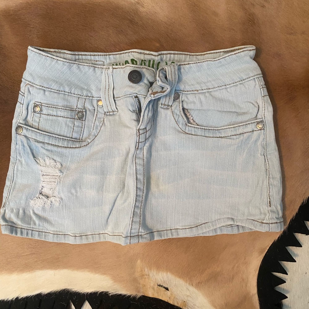 Hydraulic Mini Jean Skirt